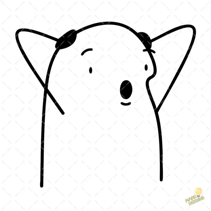 Flork Sorprendido con Manos en la Cabeza Vector para Sublimar