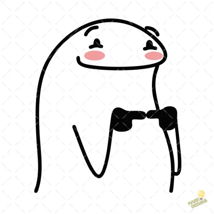 Flork Tímido Juntando los Dedos Vector para Sublimación