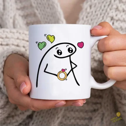 Flork con Anillo de Compromiso y Corazones Vector para Sublimar