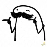 Flork con Bigote Guiñando un Ojo Vector para Sublimación