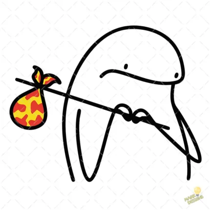 Flork con Bolsito al Hombro Vector para Sublimación de Viajes