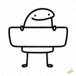 Flork con Cartel en Blanco Vector Editable para Sublimación