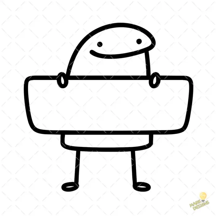 Flork con Cartel en Blanco Vector Editable para Sublimación