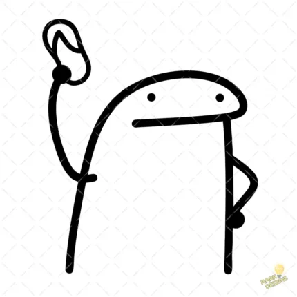 Flork con Chancla en la Mano Vector para Sublimación de Humor