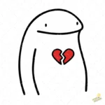 Flork con Corazón Roto Vector de Humor para Sublimación