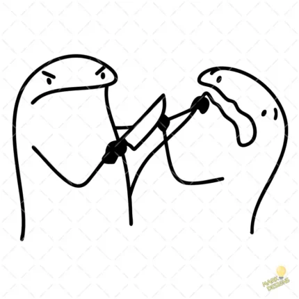 Flork con Cuchillo Amenazando Vector para Sublimación Humor Negro