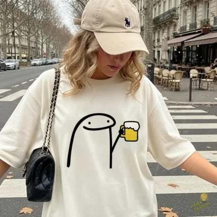 Flork con Jarra de Cerveza Espumosa celebrando Vector para Sublimación