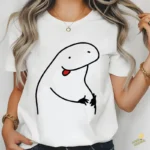 Flork con Lengua Afuera y Mano en la Panza Vector para Sublimar