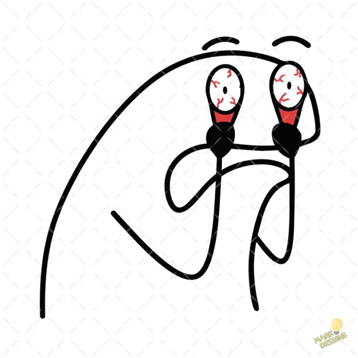 Flork con Ojos Rojos e Insomnio Vector para Sublimación