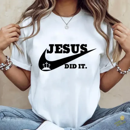 GRATIS Diseño Cristiano Nike Jesús Did It Vector PNG para Sublimación