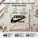 GRATIS Diseño Cristiano Nike Jesús Did It Vector PNG para Sublimación