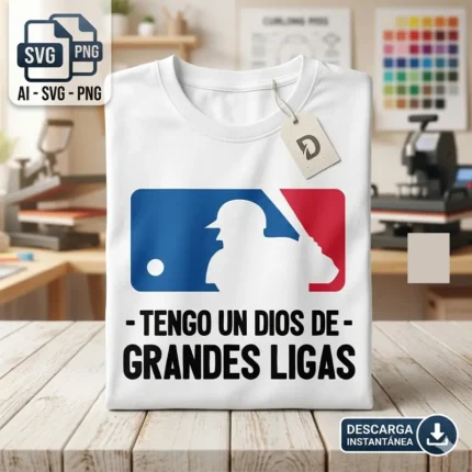 GRATIS Diseño Cristiano Tengo un Dios de Grandes Ligas Vector para Sublimación
