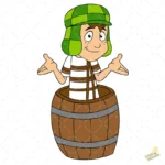 GRATIS Vector El Chavo en el Barril para Sublimación Editable