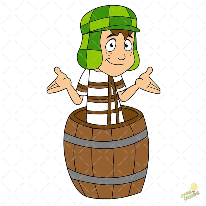 GRATIS Vector El Chavo en el Barril para Sublimación Editable