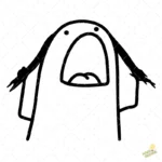 Gratis Flork Gritando con Brazos Abiertos Vector para Sublimación