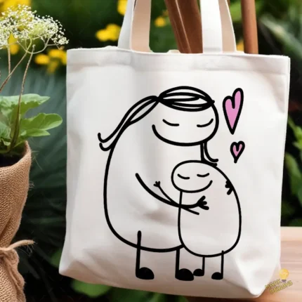 Gratis: Flork Mamá Abrazando a su Hijo Vector para Sublimación