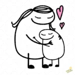 Gratis: Flork Mamá Abrazando a su Hijo Vector para Sublimación