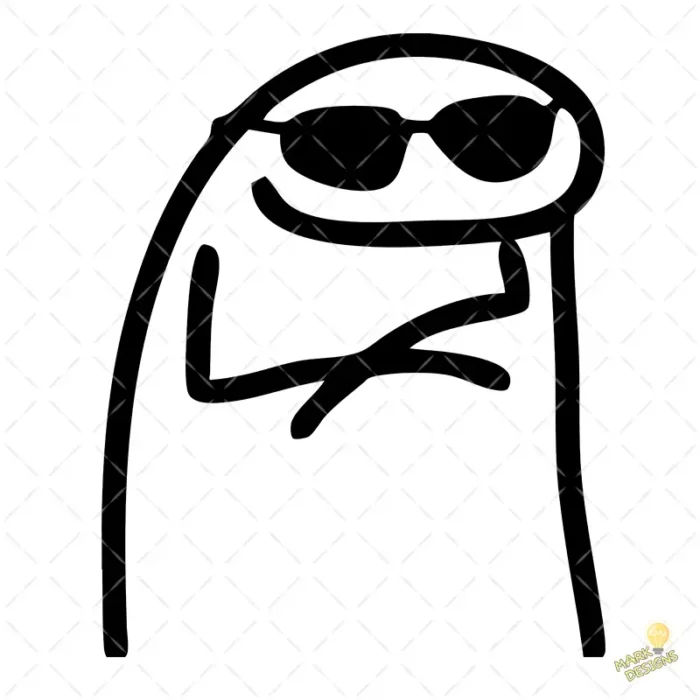 Gratis Flork con Lentes de Sol y Brazos Cruzados Vector para Sublimación
