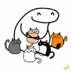 Gratis Flork con Muchos Gatos Vector para Sublimación