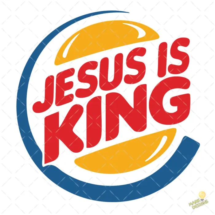 Gratis Jesus is King Vector Estilo Burger King para sublimación