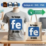 Gratis Yo Tengo Fe en Dios Vector Estilo Facebook para sublimación