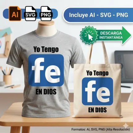 Gratis Yo Tengo Fe en Dios Vector Estilo Facebook para sublimación