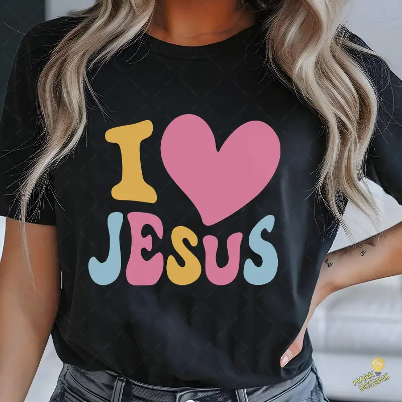 I Love Jesus Retro Groovy Vector para sublimación y Estampados I Love Jesus Retro Groovy Vector para sublimación y Estampados
