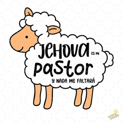 Jehová es mi Pastor Vector Ovejita Kawaii para sublimación