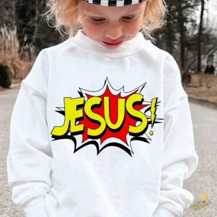 Jesús Estilo Cómic Pop Art Vector para sublimación cristiano