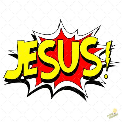 Jesús Estilo Cómic Pop Art Vector para sublimación cristiano