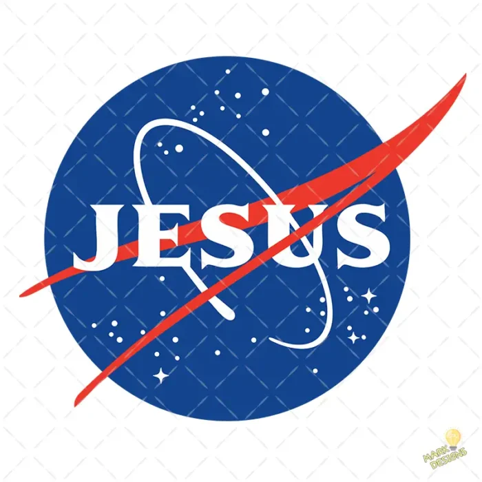 Jesús Estilo Logo NASA Cristiano Vector para sublimación