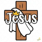 Jesús Resucitado Cruz con Manto Vector para sublimación