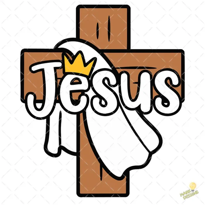 Jesús Resucitado Cruz con Manto Vector para sublimación