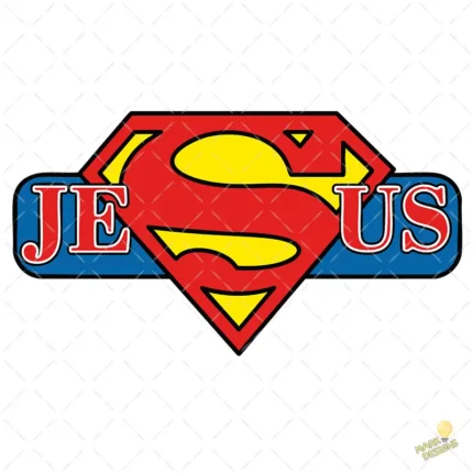 Jesús Superhéroe Estilo Superman Vector para sublimación