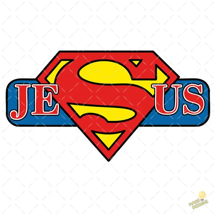 Jesús Superhéroe Estilo Superman Vector para sublimación
