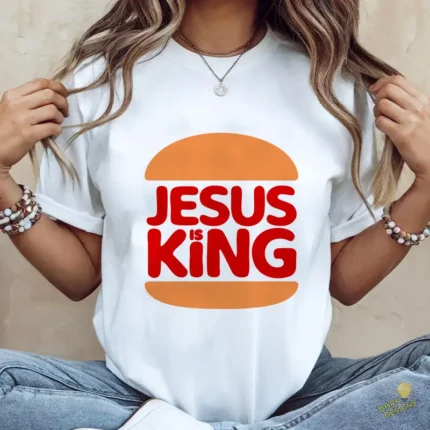 Jesús is King Estilo Burger King Vector cristiano para sublimación