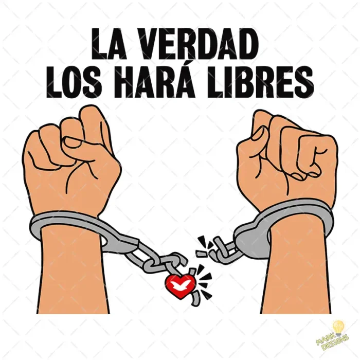 La Verdad los Hará Libres Vector Cadenas Rotas para sublimación
