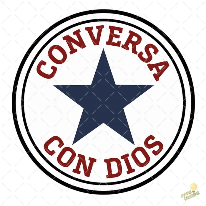 Logo Conversa con Dios Estilo Converse Vector para sublimación