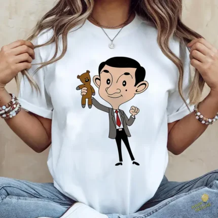 Mr. Bean Animado con Teddy Vector de Sublimación Personaje Clásico
