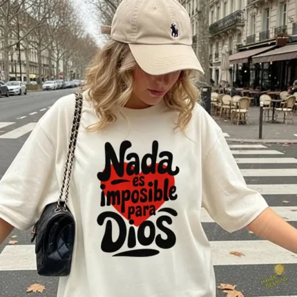 Nada es Imposible para Dios Vector Retro para sublimación