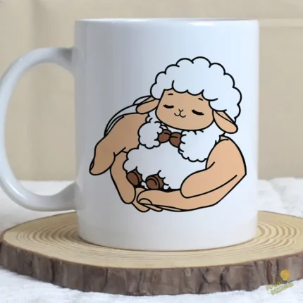 Oveja en Manos Protegida Vector cristiano para sublimación infantil