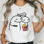 Pareja Flork Viendo Películas con Palomitas Vector para Sublimar