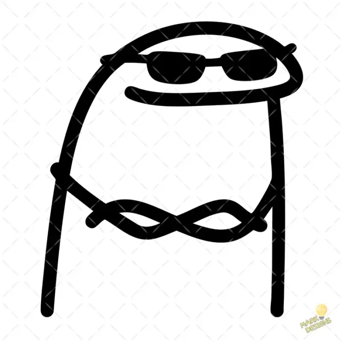 Personaje Deformito Canchero con Gafas Diseño Vectorial