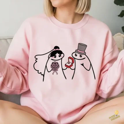 Personaje Flork Novios con Ramo y Anillo Diseño Vectorial Casamiento