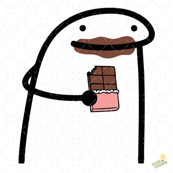Personaje Flork con Tableta de Chocolate Diseño Vectorial