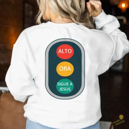 Semáforo Cristiano Alto Ora Sigue a Jesús Vector para sublimación