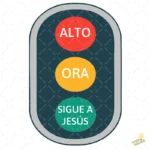 Semáforo Cristiano Alto Ora Sigue a Jesús Vector para sublimación