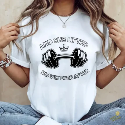 Vector And She Lifted Heavily Ever After Diseño Motivación Gym Mujer