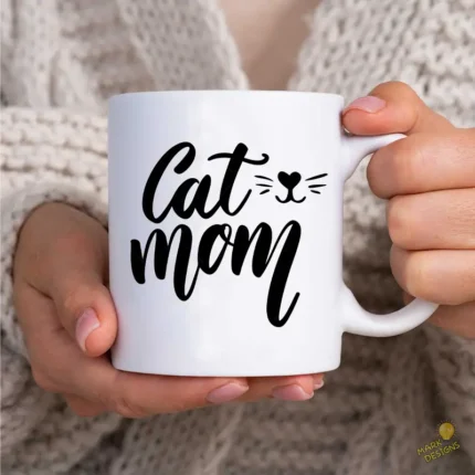 Vector Cat Mom Diseño Lettering Minimalista para Sublimación