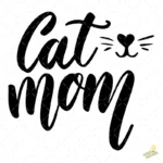 Vector Cat Mom Diseño Lettering Minimalista para Sublimación